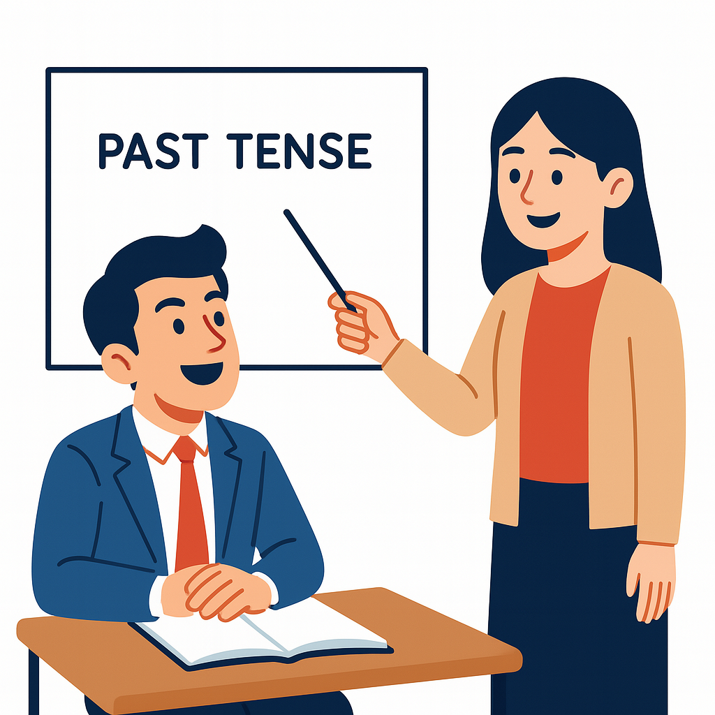 日本人講師とインプットのイラスト